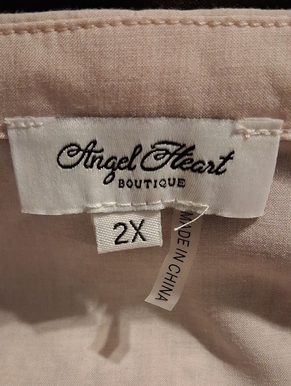 Light Pink Embroidered V-Neck Tunic Top with Navy Floral Detail - Picture 4 of 8